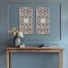 2 PCS Botanical Panel Distressed Carved Wood Wall Decor Set