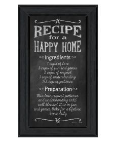 "Recipe for a Happy Home" by Susan Ball, Ready to Hang Framed Print, Black Frame