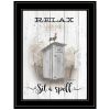 "Relax-Sit a Spell" By Billy Jacobs, Ready to Hang Framed Print, Black Frame