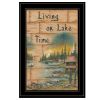 "Living On The Lake" by Mary June, Ready to Hang Framed Print, Black Frame
