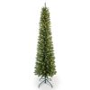 Prelit 7ft PVC Pencil Led WrapTree Artificial Slim green Christmas Tree
