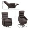 HOMCOM Senior Serenity: Linen Lift Recliner with Remote for Effortless Comfort in Brown