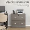 2 Drawer File Cabinet with Lock, Office Filing Cabinet, Hanging Bar for Letter Size, Home Office, Grey