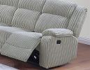 1pc Motion Sofa Ash Color Fur Like Corduroy Living Room Reclining Couch Plush Textured Seat
