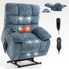 Lift Recliner Chair Heat Massage Dual Motor Infinite Position Up to 350 LBS Large Electric Power Lift Recliners with Power-Remote
