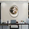 Modern Geometric Wall Mirror 18"x24" Warm White & Gold Decor for Living Room Bedroom
