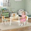 Qaba 3-Piece Kids Toddler Table and Chair Set Furniture for Boys and Girls Aged 3-8, Bedroom, Nursery, Playroom, Green