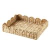 Home Decor Collection 11" x 14" Scalloped Woven Natural Water Hyacinth Decorative Tray