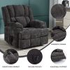 Dual Motor Heat Massage Infinite Position Up to 350 LBS Electric Power Lift Recliners with Power-Remote, Medium-firm and Heavy Duty, Grey