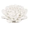 D7.3x2.8" Handmade Cream Ceramic Flower Wall Decor Accent