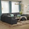 Modular Sectional Sofa with Storage Seat Upgrade Convertible Sofa Couch for Living Room/Deep 27'' Ottoman/Memory Foam Cushion
