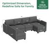 Modular Sectional Sofa with Storage Seat Upgrade Convertible Sofa Couch for Living Room/Deep 27'' Ottoman/Memory Foam Cushion