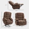 HOMCOM Power Lift Chair, Electric Recliner Chair with Vibration Massage, Heat, Side Pockets, Quick Assembly, Brown