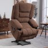 HOMCOM Power Lift Chair, Electric Recliner Chair with Vibration Massage, Heat, Side Pockets, Quick Assembly, Brown