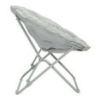 Mainstays Saucer Chair For Kids And Teens Silver Plush Foldable Comfortable Seating