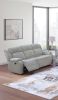 1pc Motion Sofa Ash Color Fur Like Corduroy Living Room Reclining Couch Plush Textured Seat