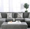 Living Room 1pc Armless Chair Transitional Style Chenille Fabric Gray Color Tappered Feet Couch Pillows