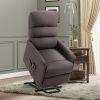 HOMCOM Senior Serenity: Linen Lift Recliner with Remote for Effortless Comfort in Brown
