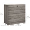2 Drawer File Cabinet with Lock, Office Filing Cabinet, Hanging Bar for Letter Size, Home Office, Grey