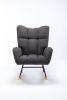 Rocking Chair, Soft Teddy Velvet Fabric Rocking Chair for Nursery
