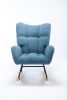 Rocking Chair, Soft Teddy Velvet Fabric Rocking Chair for Nursery