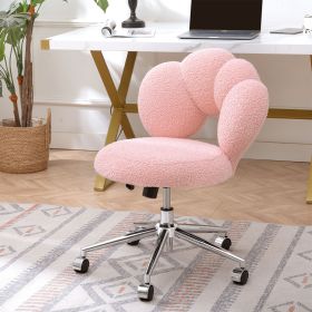 360°Swivel Height Adjustable,Swivel Chair,Teddy fabric,home office chair (Color: as Pic)