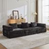 Compression Sofa,Convertible Floor Sofa Bed with Fixed-Shape Frame, Boneless Modular Sectional Sofa,No Assembly Required,Chenille fabric