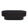 43.70 Inch Modern Handcraft Drum Coffee Table Oval Coffee Table for Living Room,Small Wooden Coffee Table with Sturdy Pedestal for Office