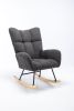 Rocking Chair, Soft Teddy Velvet Fabric Rocking Chair for Nursery