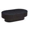 43.70 Inch Modern Handcraft Drum Coffee Table Oval Coffee Table for Living Room,Small Wooden Coffee Table with Sturdy Pedestal for Office